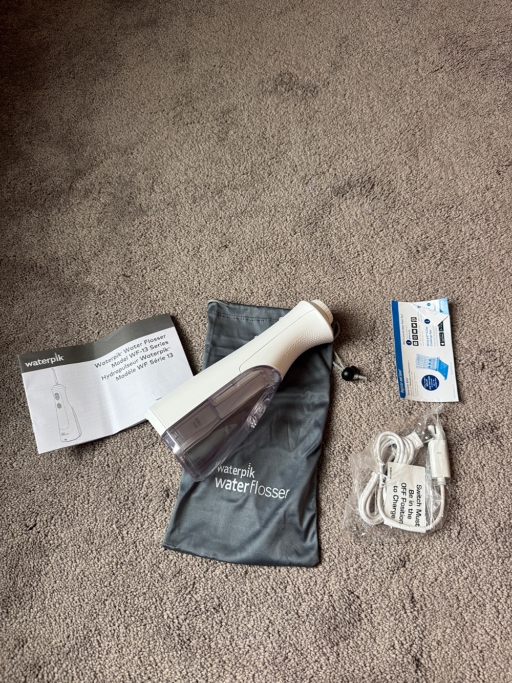 Waterpik White Cordless Pearl Water Flosser Model WF-13 Series